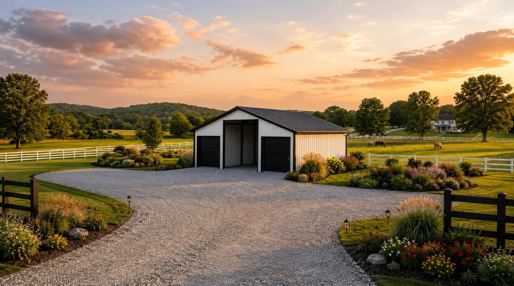 12’x30’x9′ Steel Barn with Lean-To(s)
