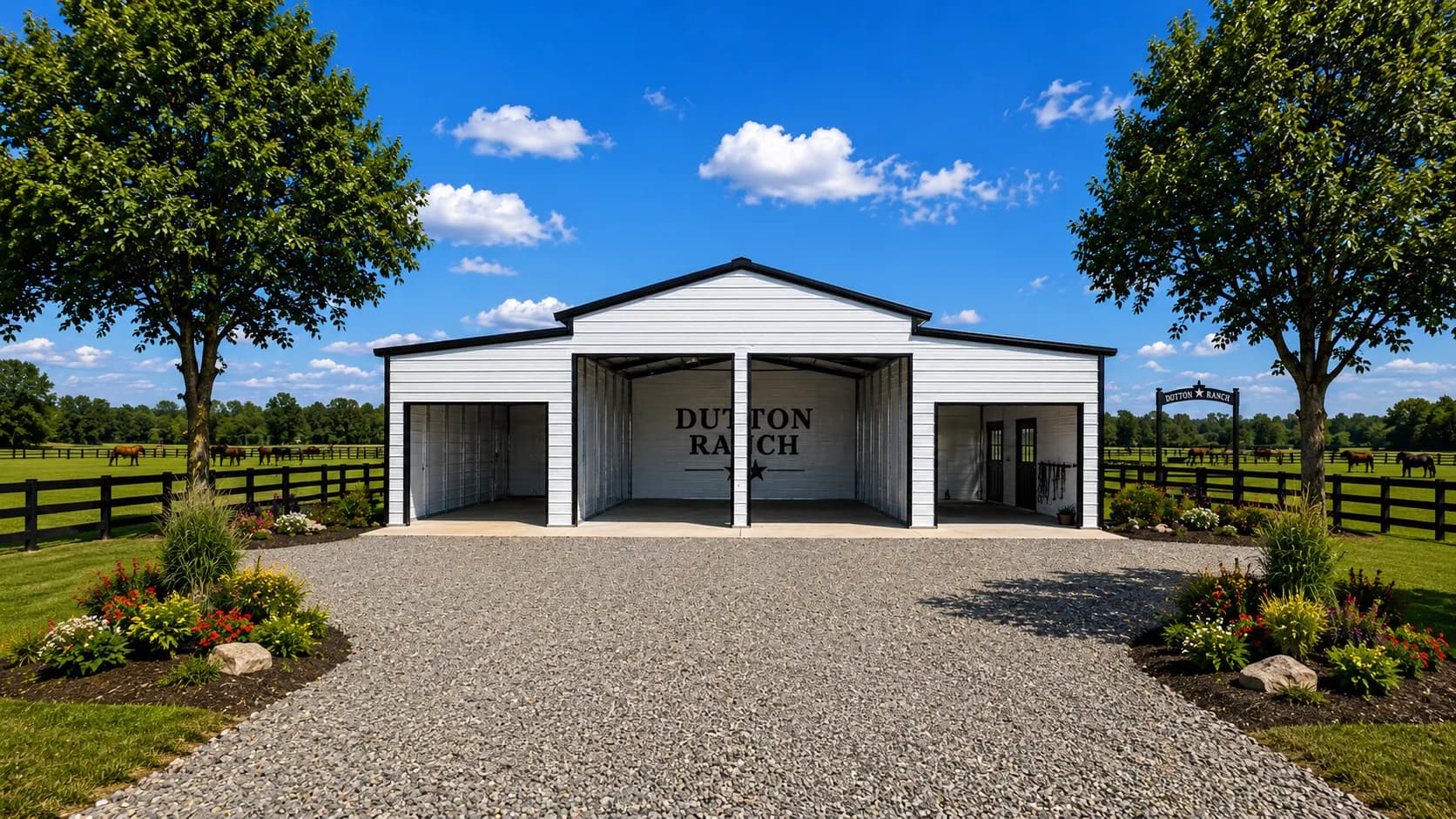 44’x40’x14′ A-Frame Vertical Roof Barn