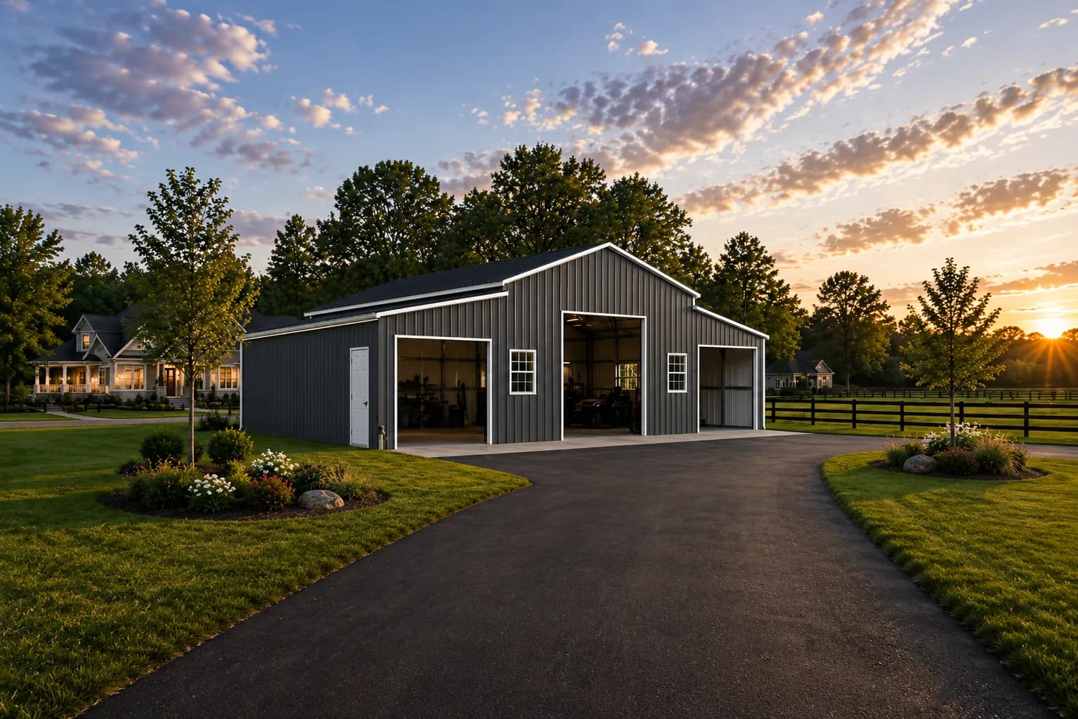 48’x40’x12′ Raised Center Barn