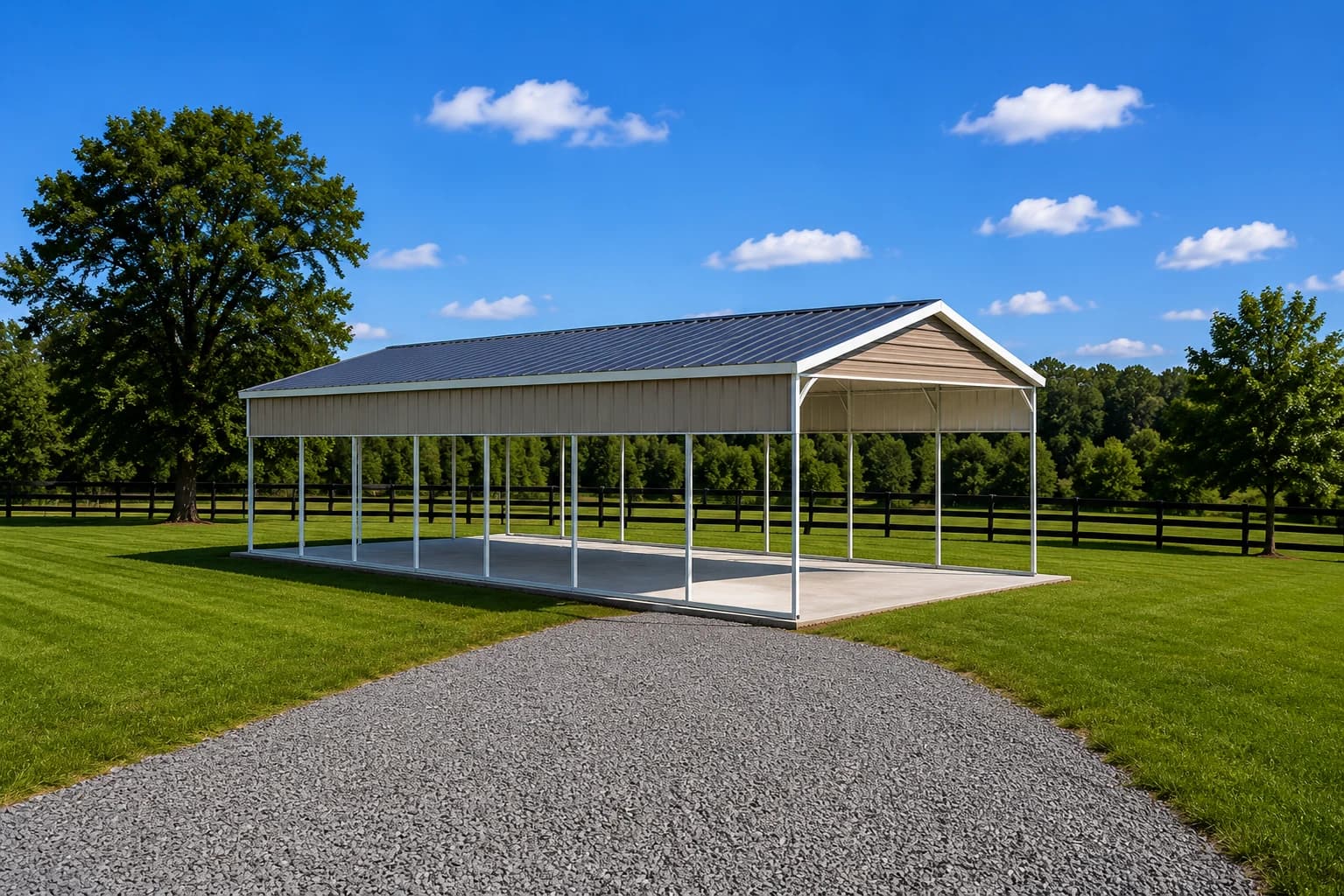 16’x40’x9′ Two Car Carport