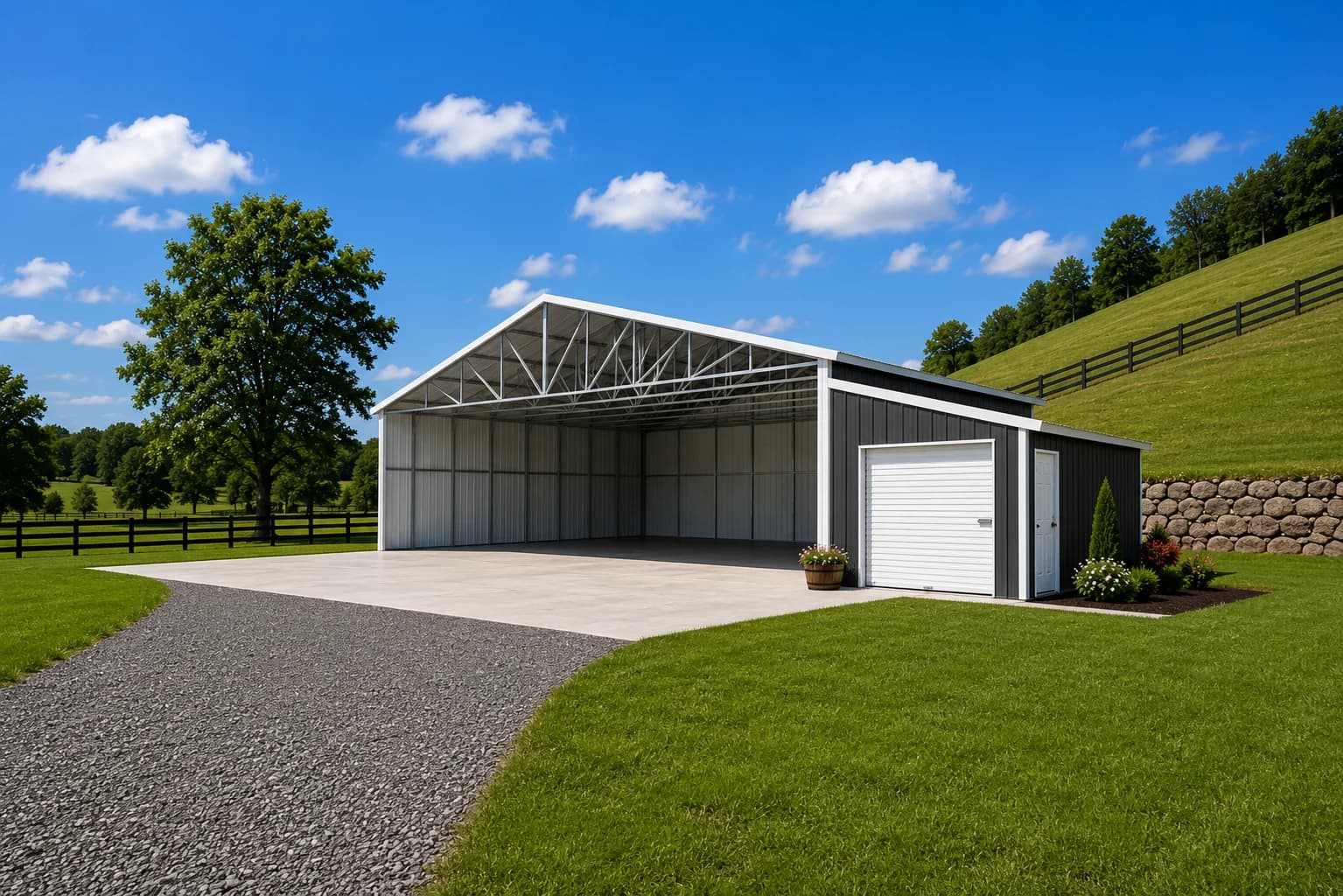 46’x28′ Commercial Building with Lean-To